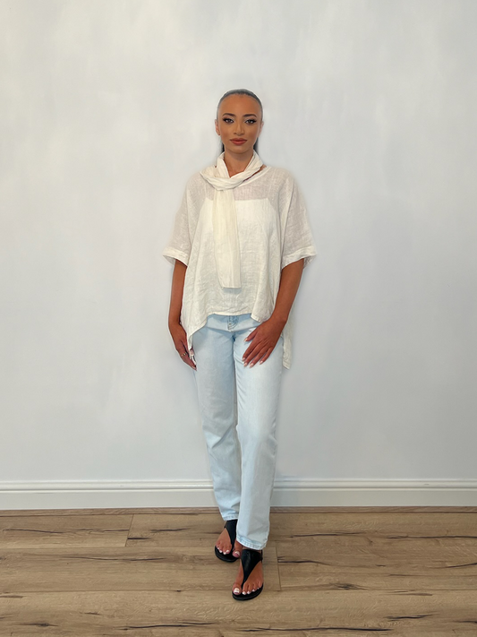 LINEN SCARF TOP